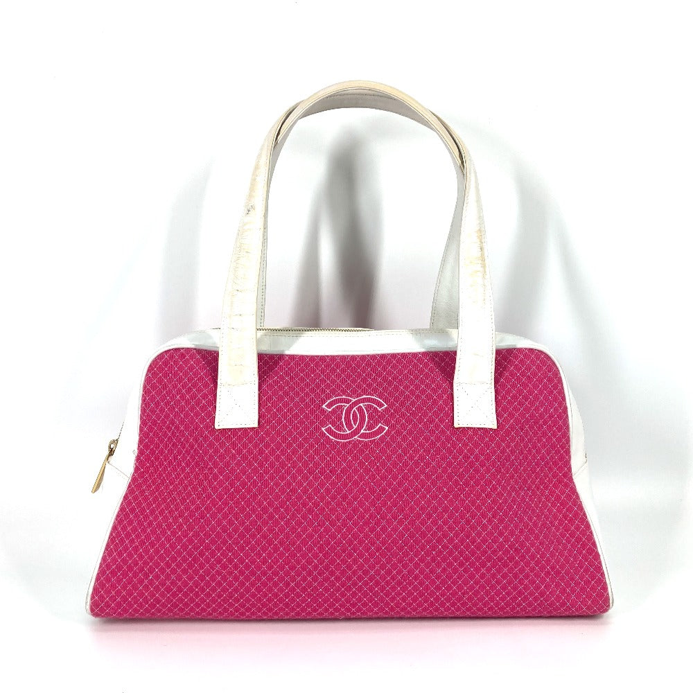 CHANEL Boston Duffel bag Canvas / Leather pink By color CC COCO Mark Women d