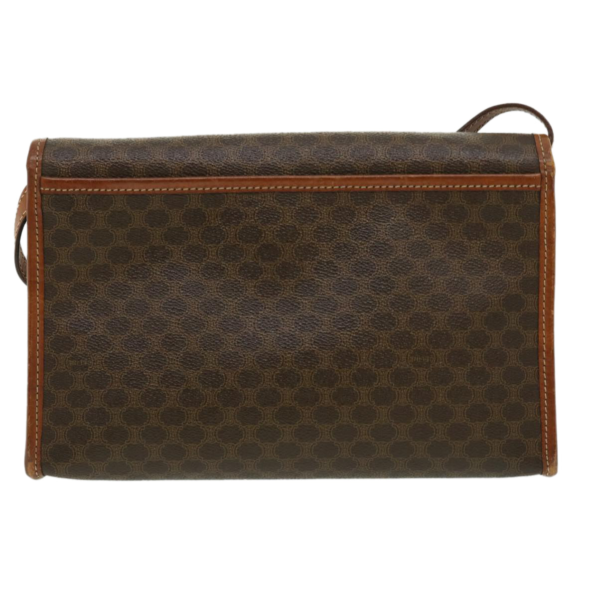 Luxury CELINE Macadam Canvas Shoulder Bag PVC Leather Brown 31513