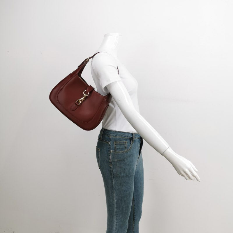 Gucci Jackie 1961 Small Ancora Red Burgundy Leather Shoulder Bag