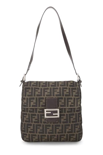 Fendi, Brown Zucca Canvas Shoulder Bag, Brown
