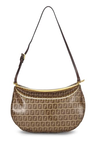 Fendi, Brown Zucchino Vinyl Shoulder Bag Medium, Brown