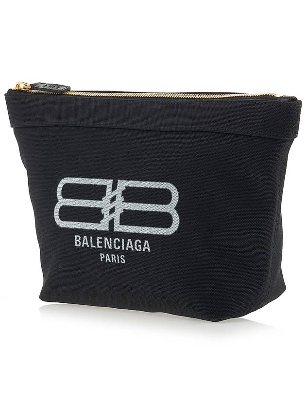 Luxury Balenciaga Trending 2026 Logo Print Jumbo Pouch Bag Black