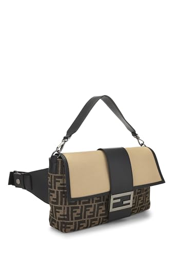 Fendi, Black Zucca Canvas Convertible Belt Bag Large, Black