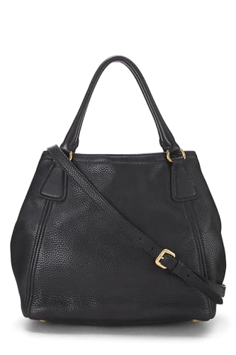 Prada, Black Vitello Daino Sacca Manici, Black Luxury Handbag