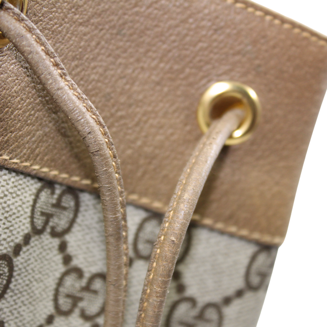 Gucci Leather Canvas Shoulder Bag Style 36