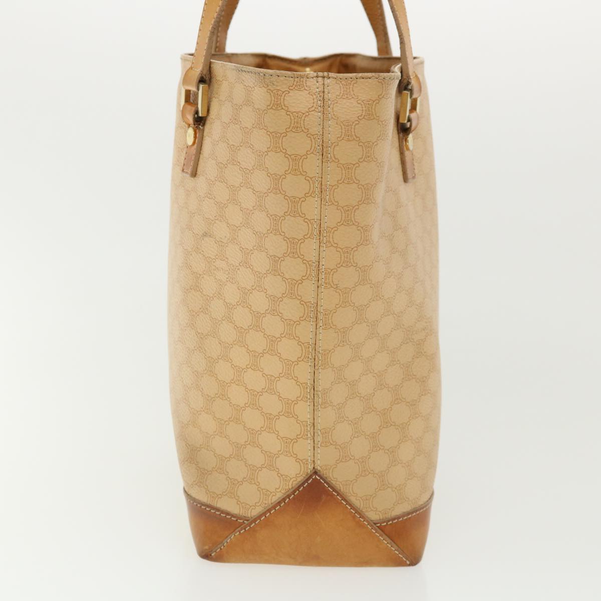 Luxury CELINE Macadam Canvas Shoulder Bag PVC Leather Beige 32391