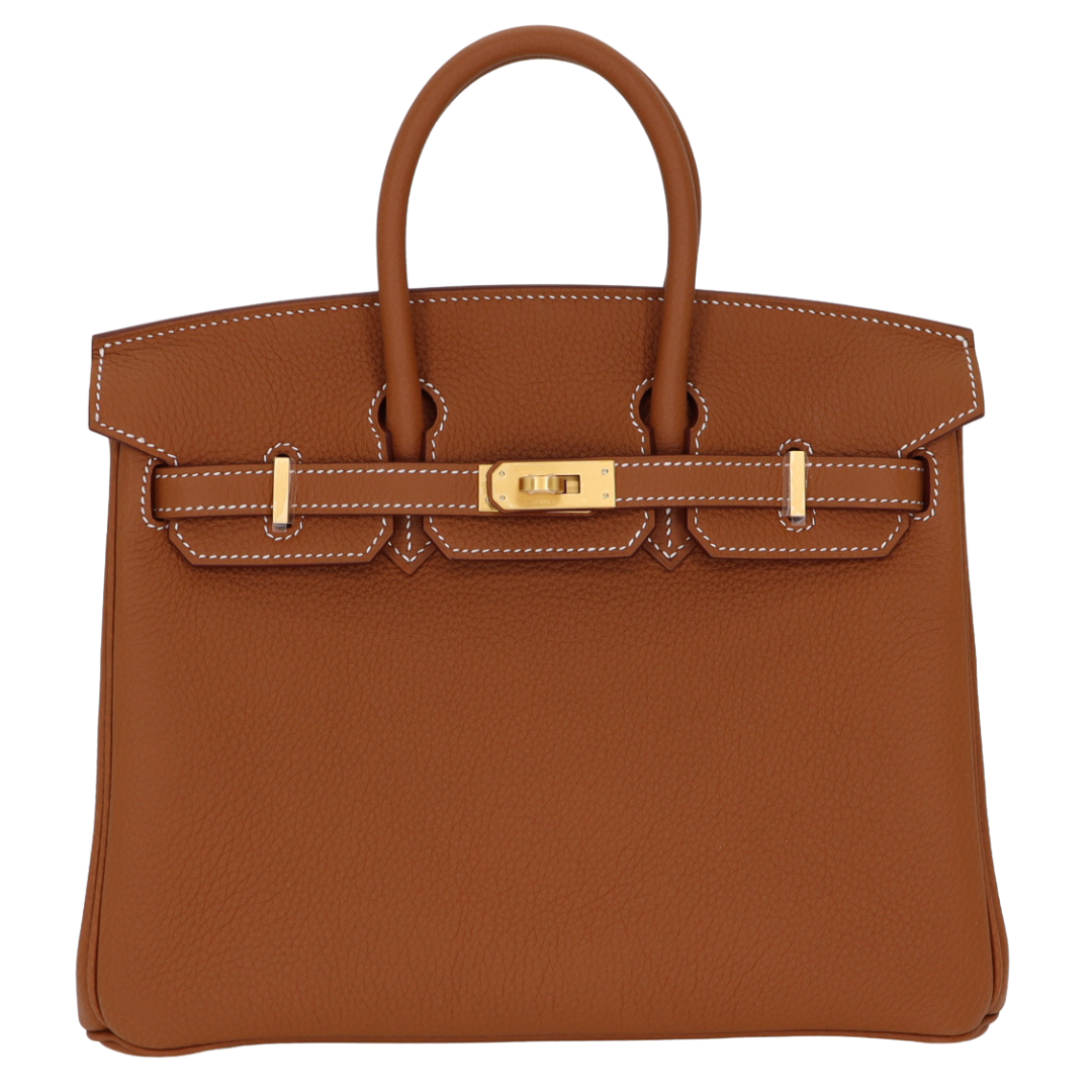 Hermes25cm Birkin Gold Togo Leather Brushed Gold Hardware
