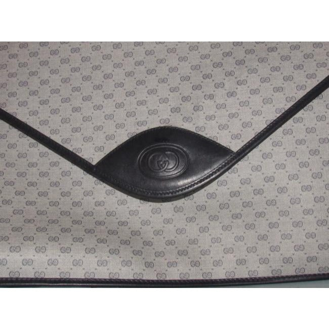 Gucci Envelope Leather Canvas Clutch