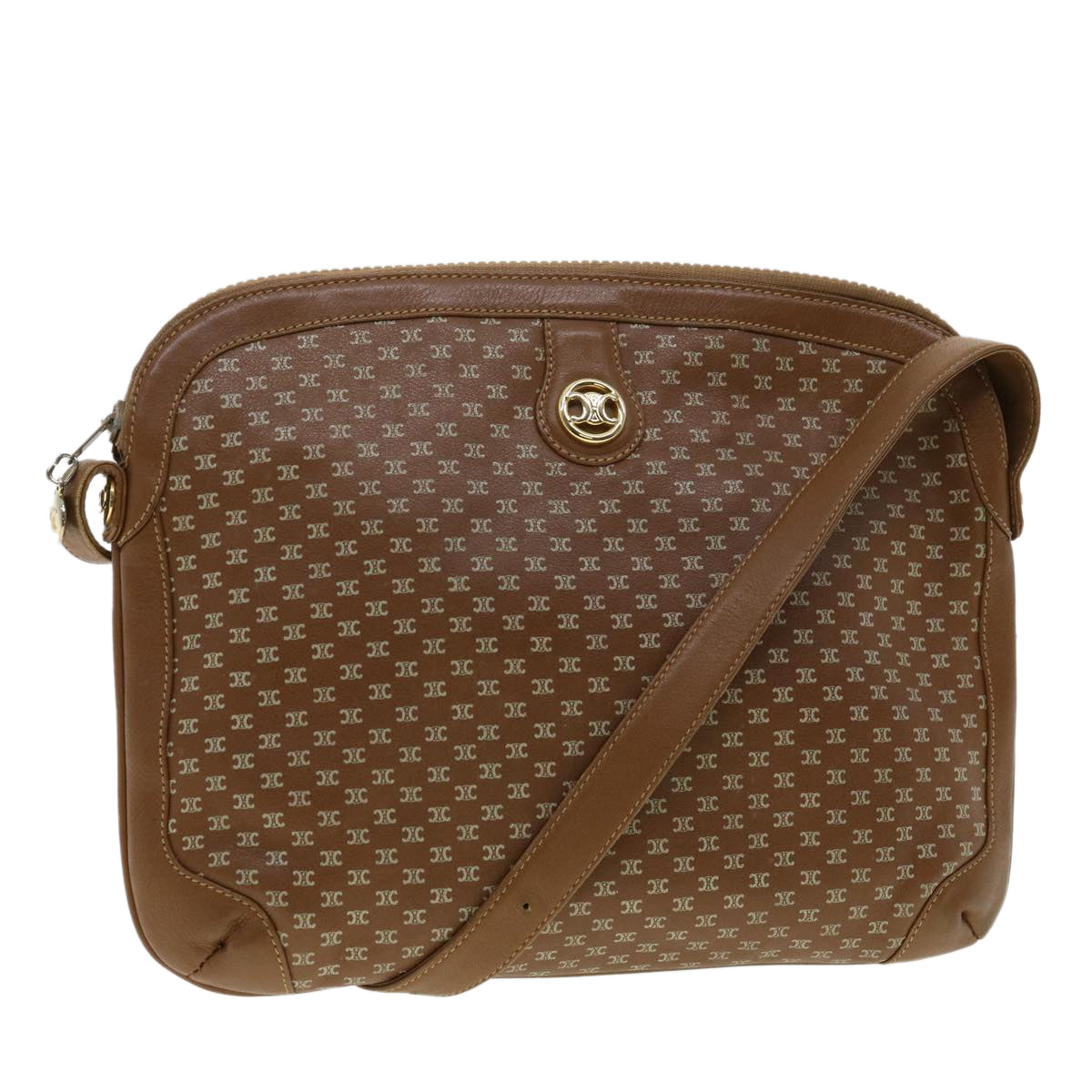Luxury CELINE Shoulder Bag Leather Brown 33155