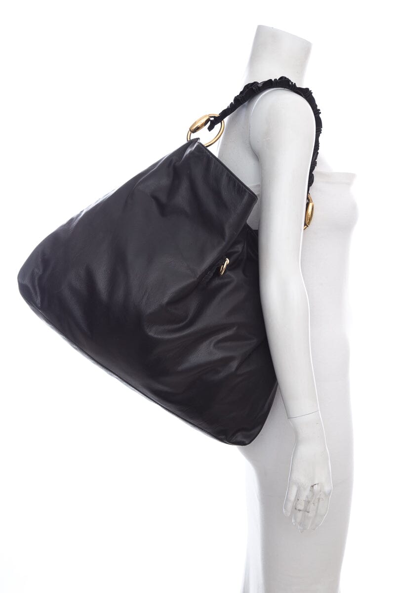 Gucci Black Leather Tote Style 17