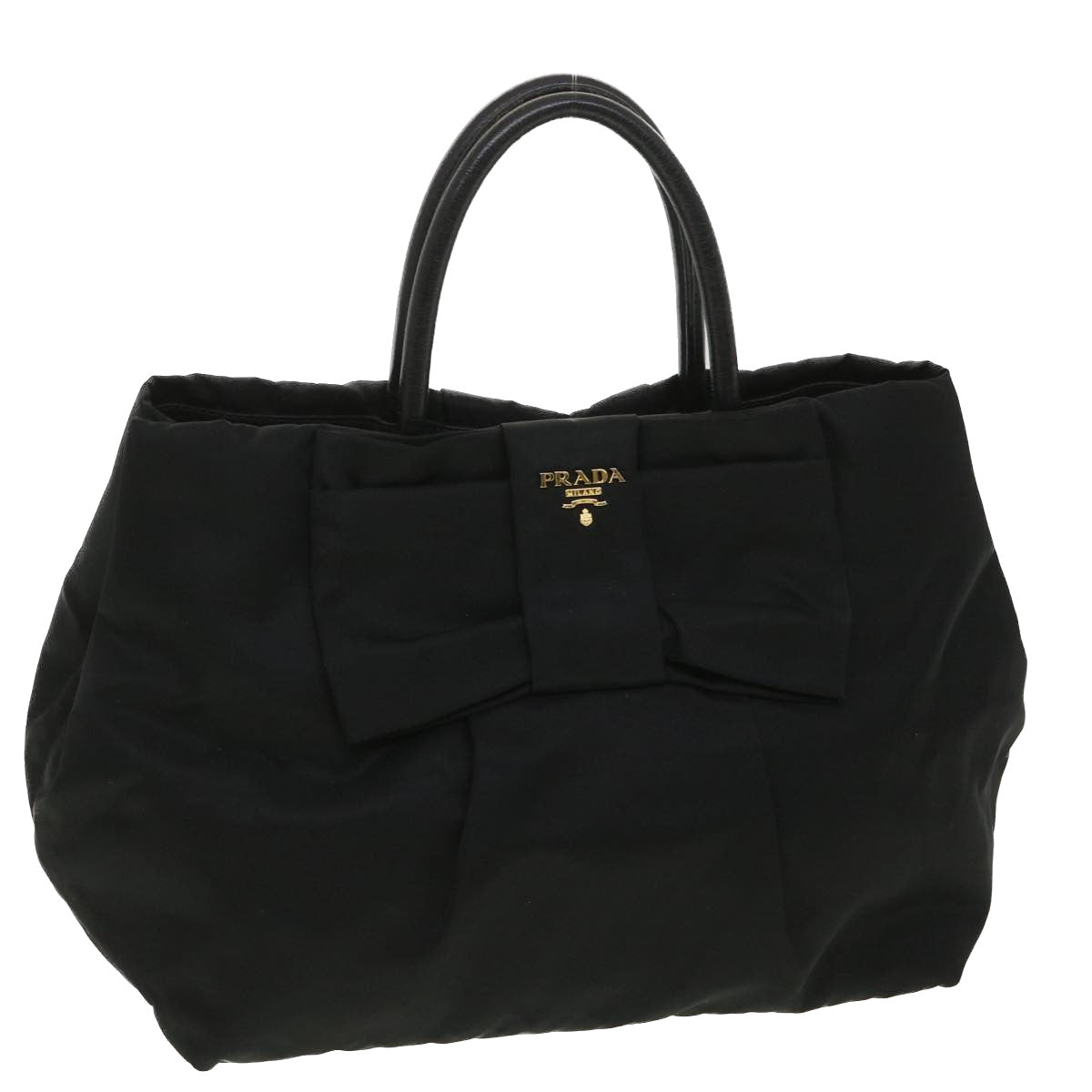 Prada Hand Bag Nylon Black