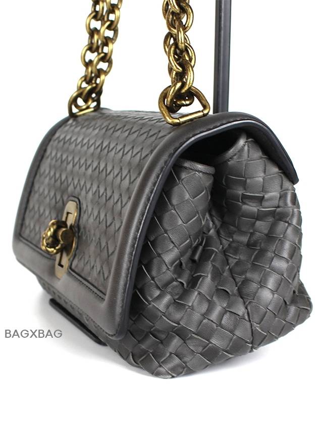 Luxury Bottega Veneta BT Knot Chain Olympia Bag Gray