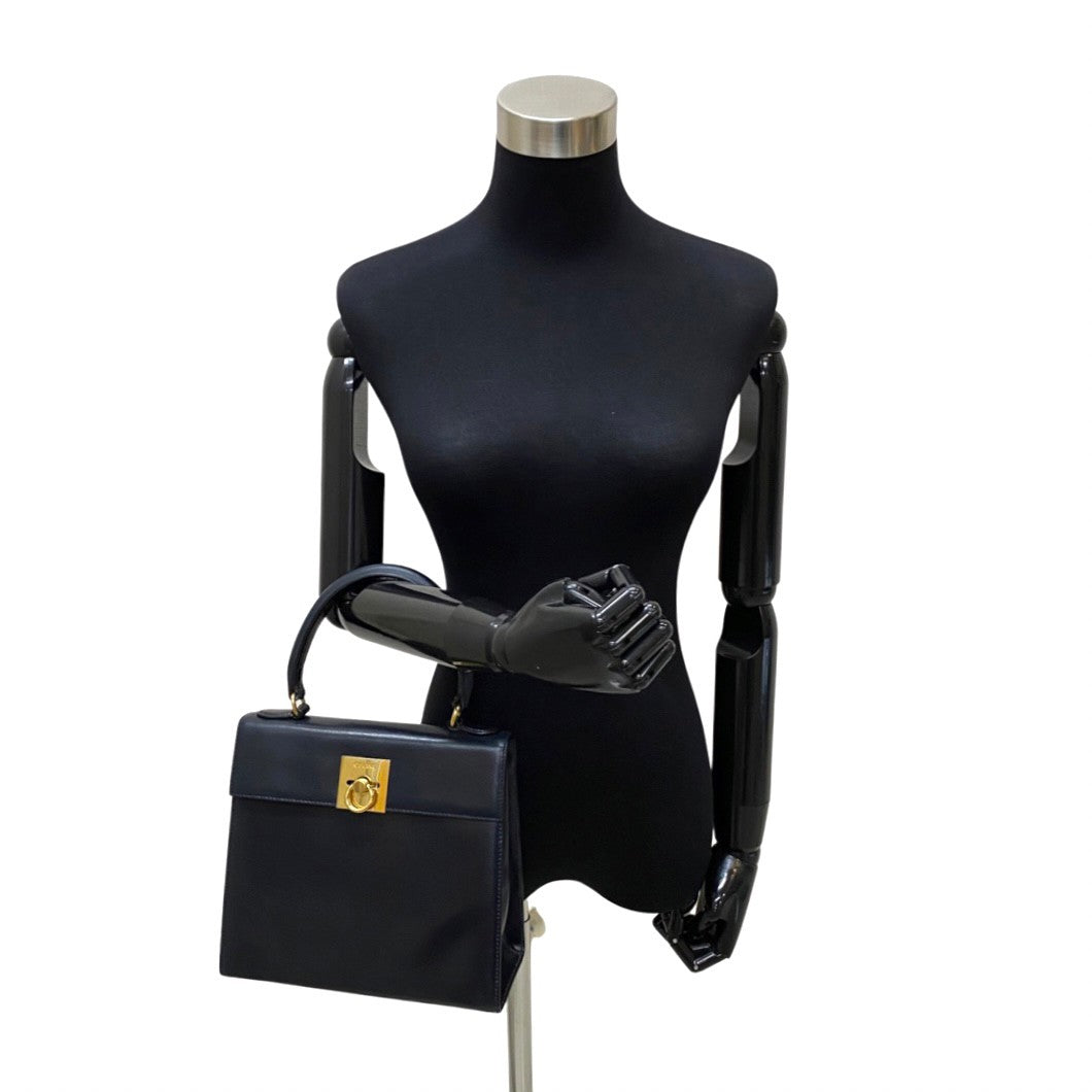 CELINE Shoulder Bag Calfskin Navy Women