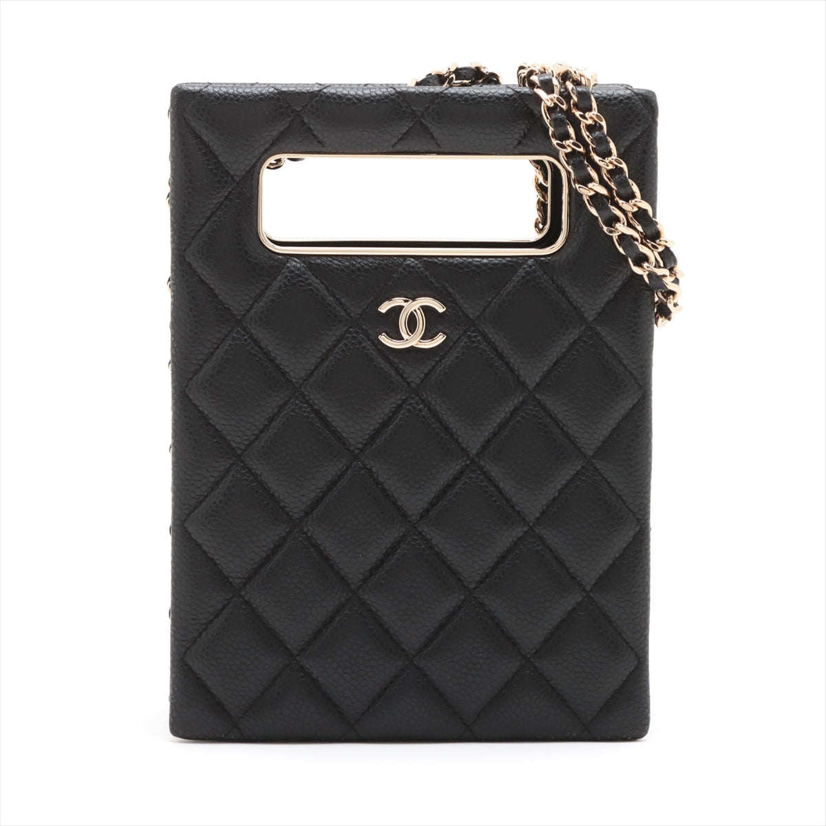 Chanel Caviar S Chain Shoulder Bag Black G AS3314