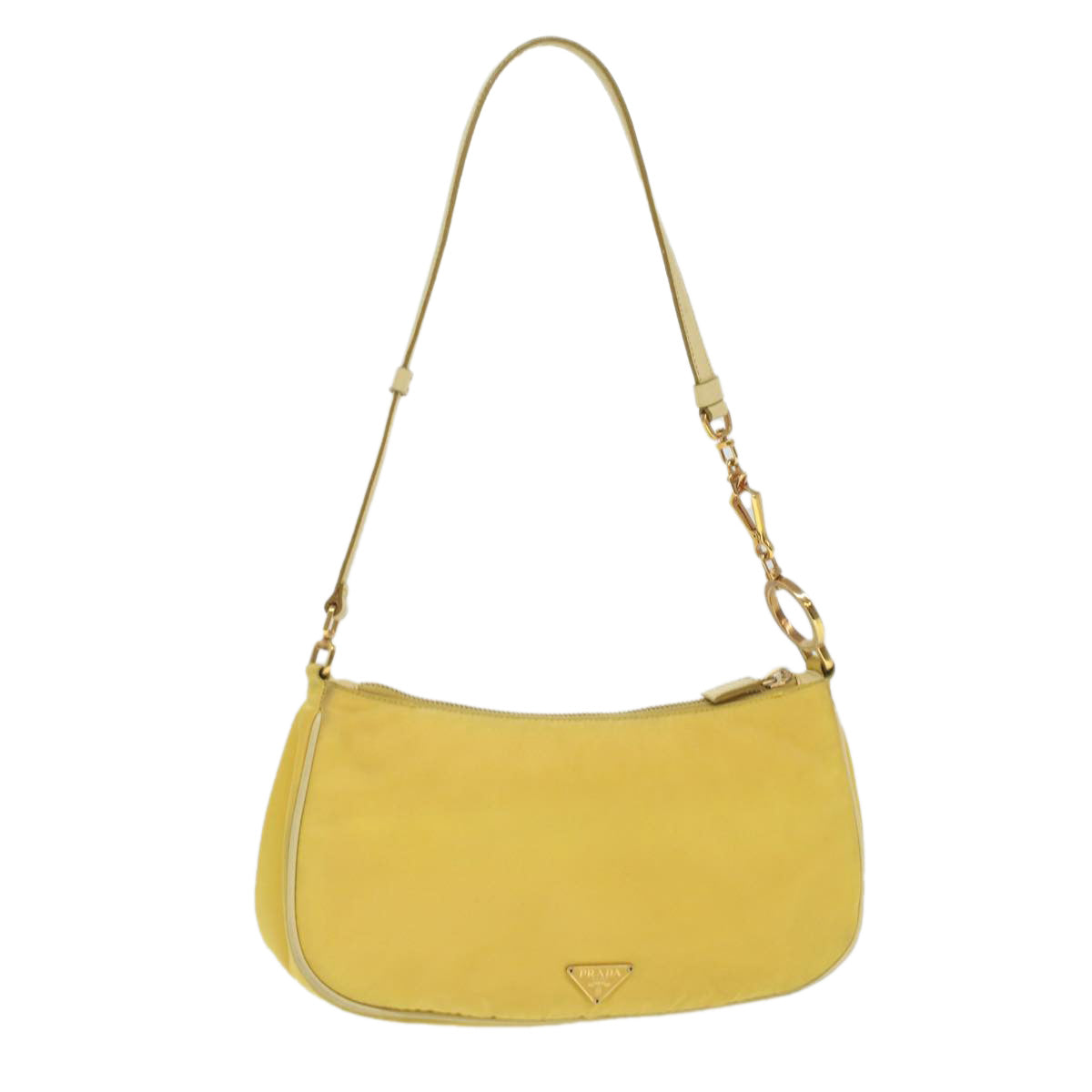 Prada Accessory Pouch Nylon Yellow Luxury Handbag
