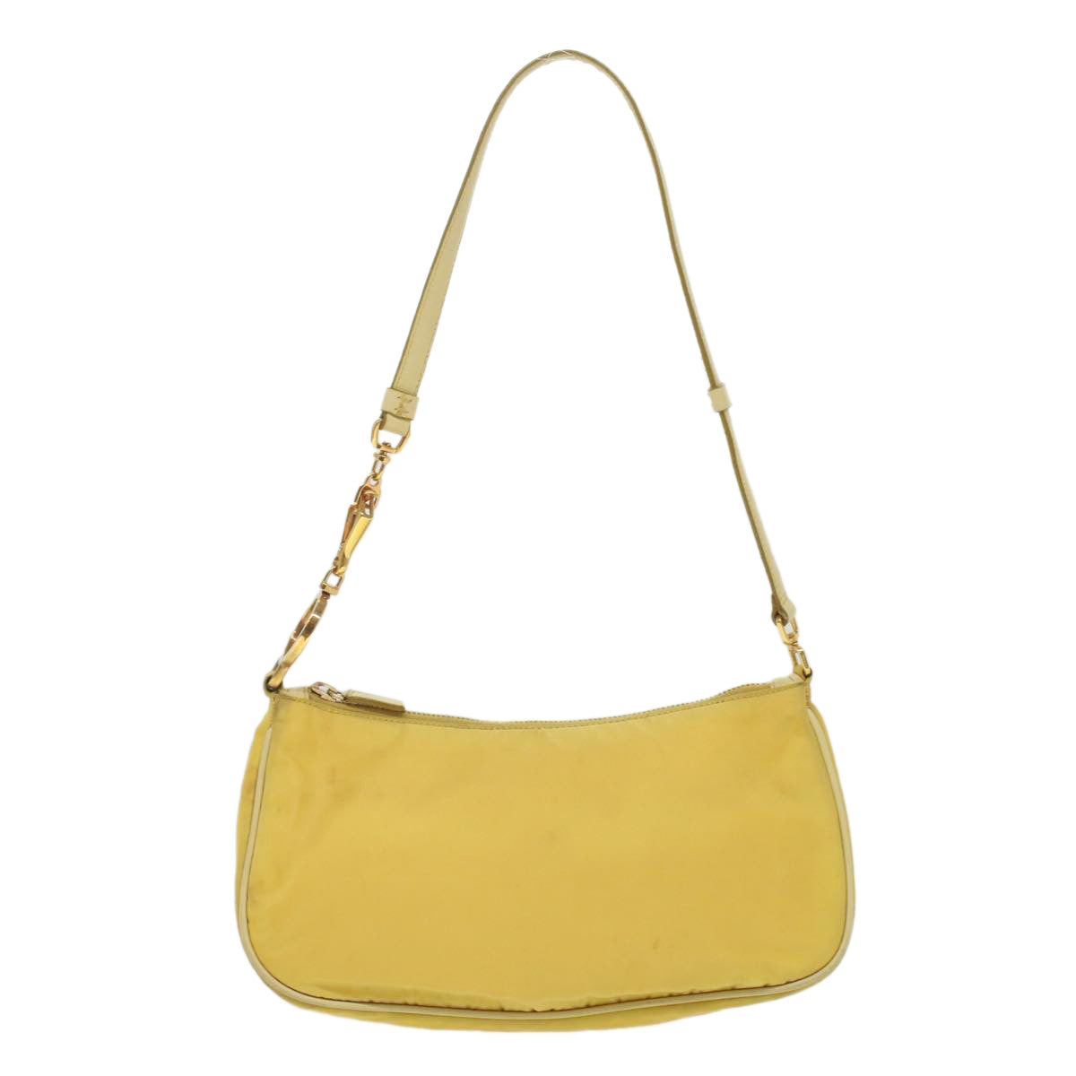 Prada Accessory Pouch Nylon Yellow Luxury Handbag