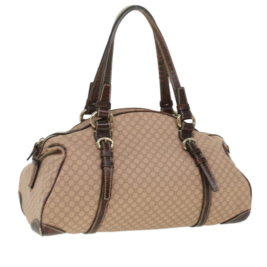 Luxury CELINE Macadam Canvas Shoulder Bag Leather Pink Brown 36300