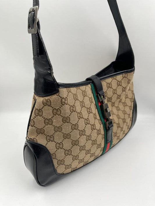 Gucci Jackie Leather Canvas Shoulder Bag Style 5