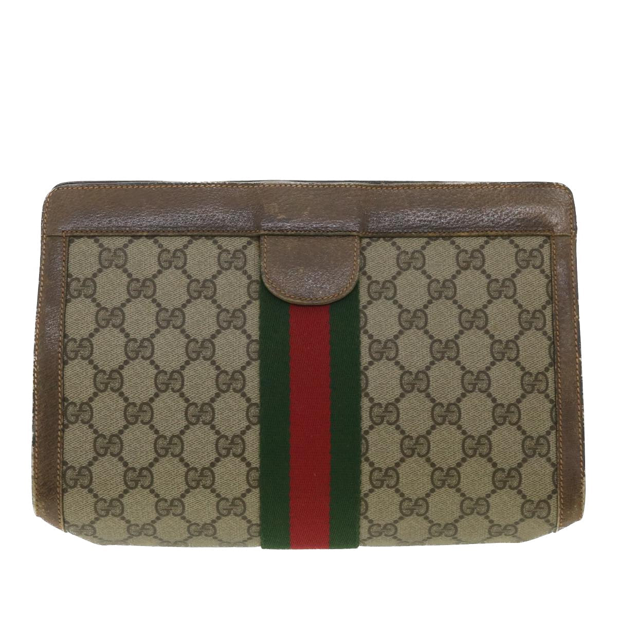 Gucci Leather Canvas Clutch