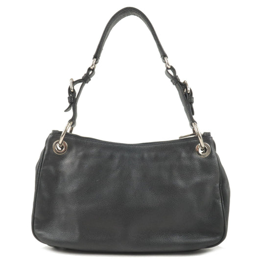 PRADA Vitello Phenix Leather Shoulder Bag NERO Black