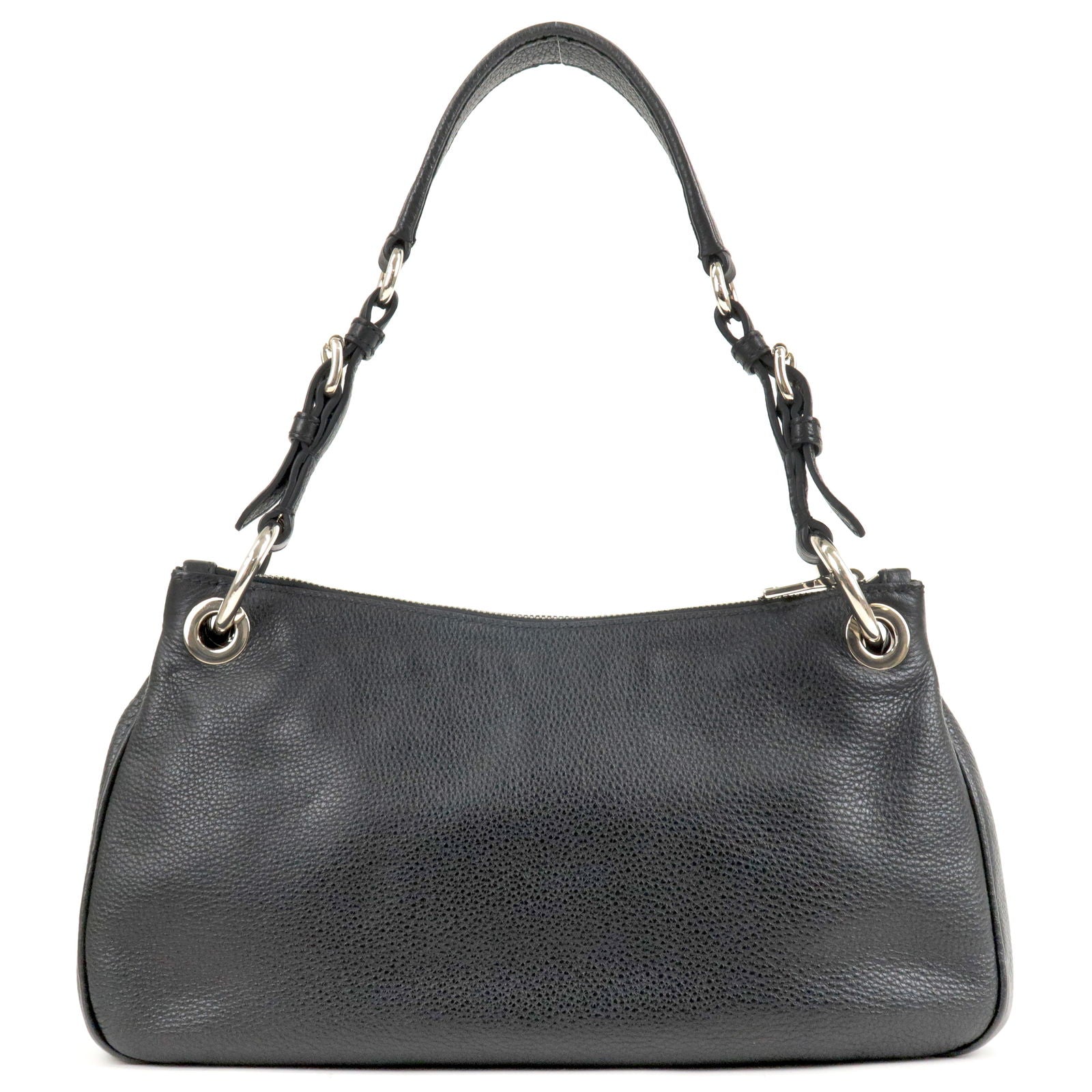 PRADA Vitello Phenix Leather Shoulder Bag NERO Black