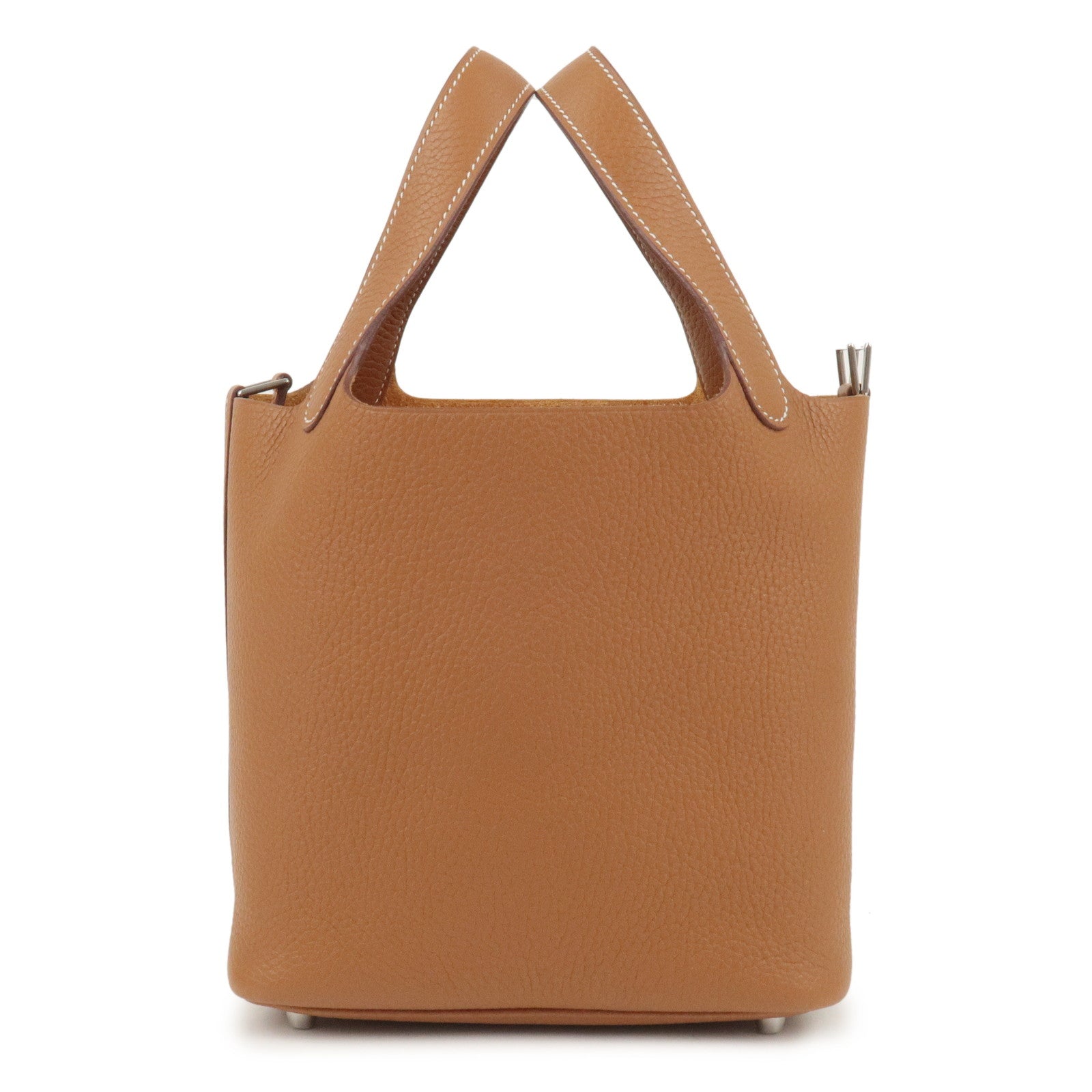 Luxury Hermes Picotin Lock PM Taurillon Clemence Hand Bag Gold