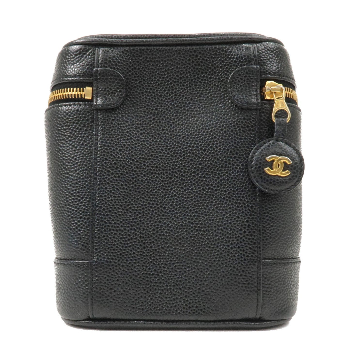 Chanel Caviar Skin Vanity Bag Hand Bag Cosmetic Bag Black A01998