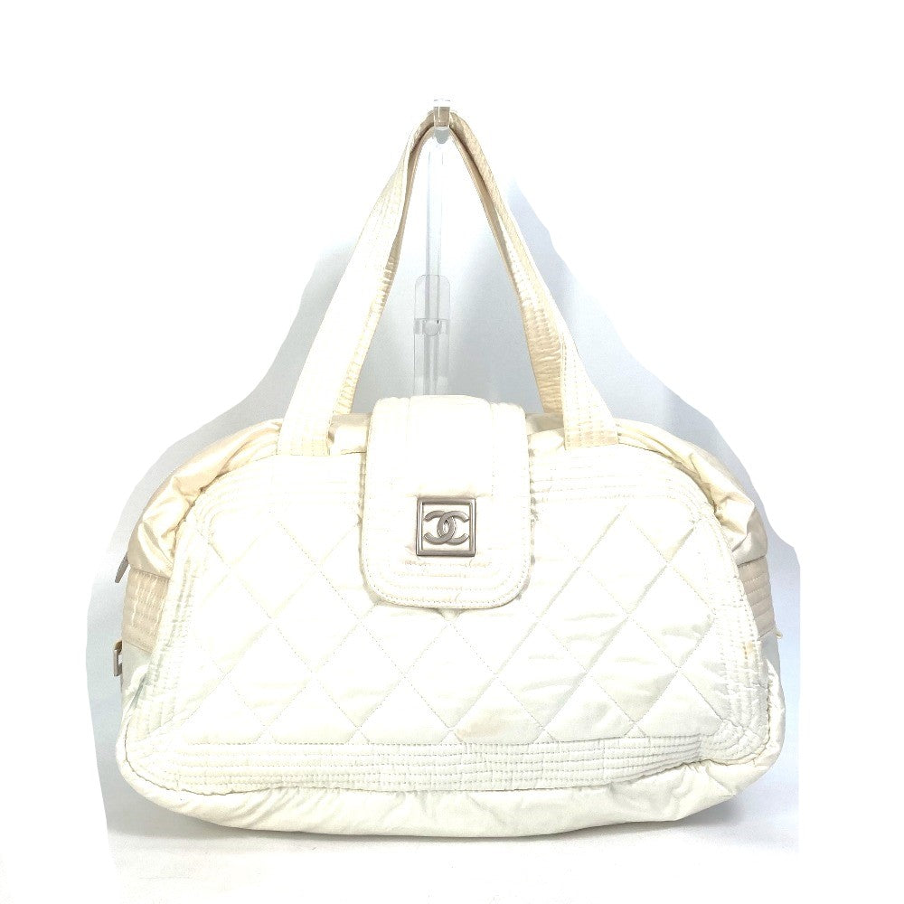 CHANEL Boston Duffel bag A29853 Nylon white Sports CC COCO Mark Quilting