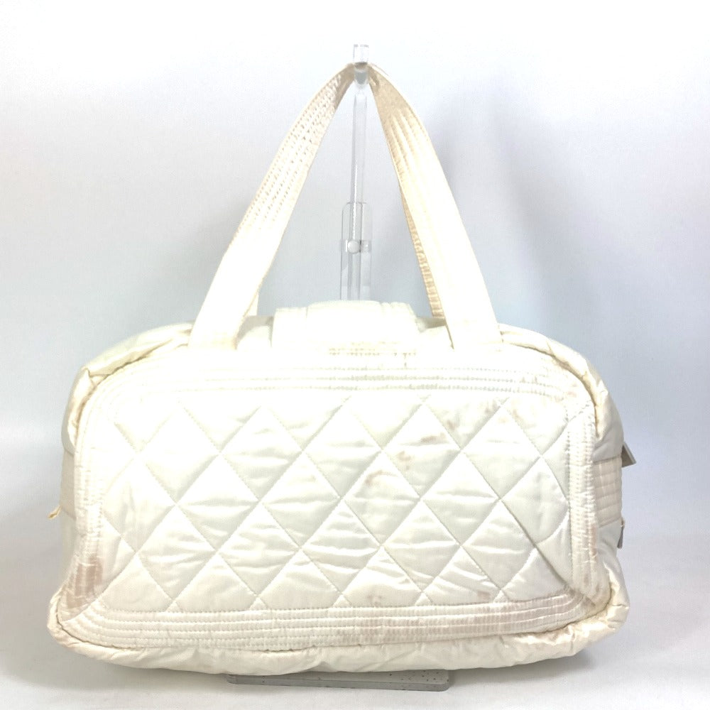 CHANEL Boston Duffel bag A29853 Nylon white Sports CC COCO Mark Quilting