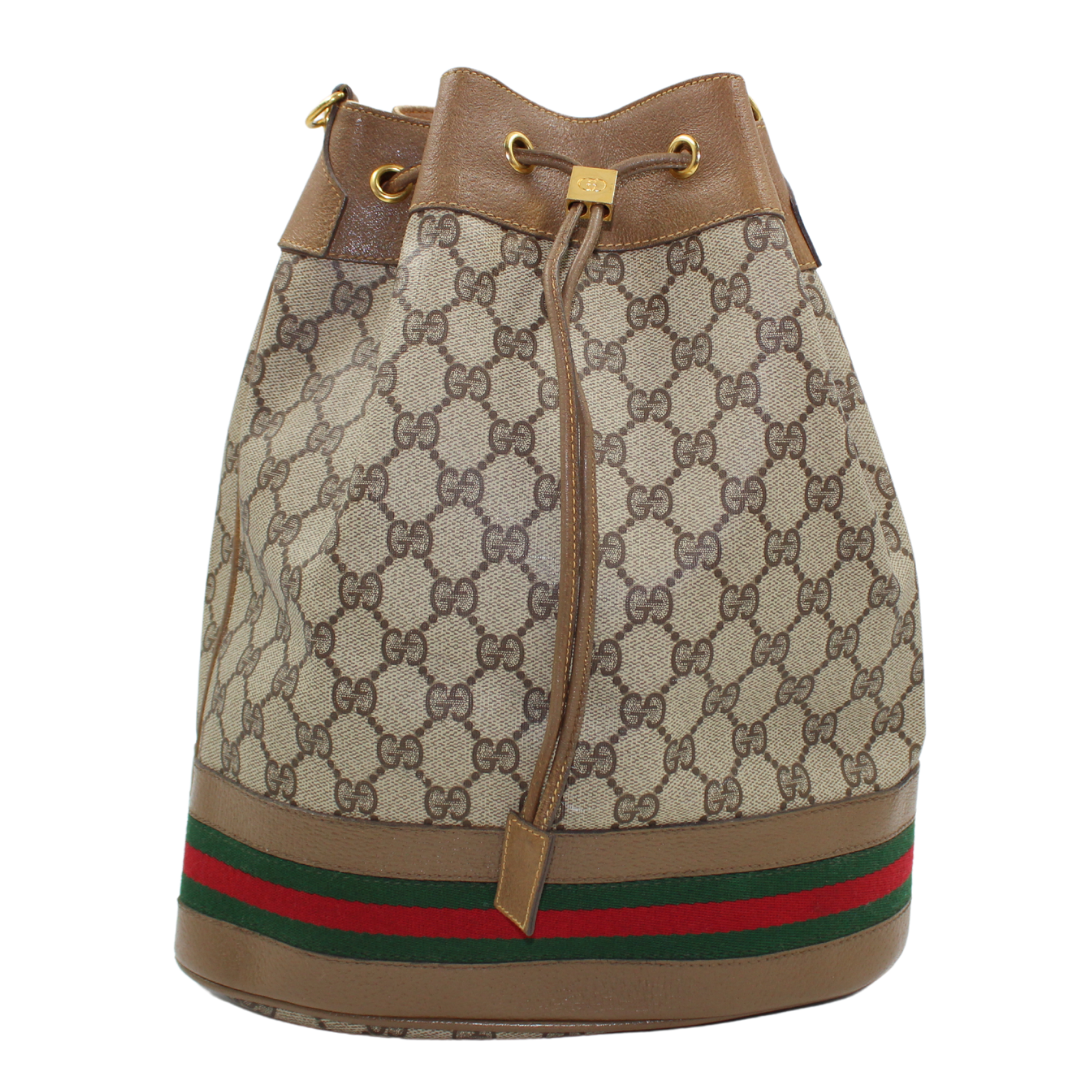 Gucci Leather Canvas Shoulder Bag Style 36