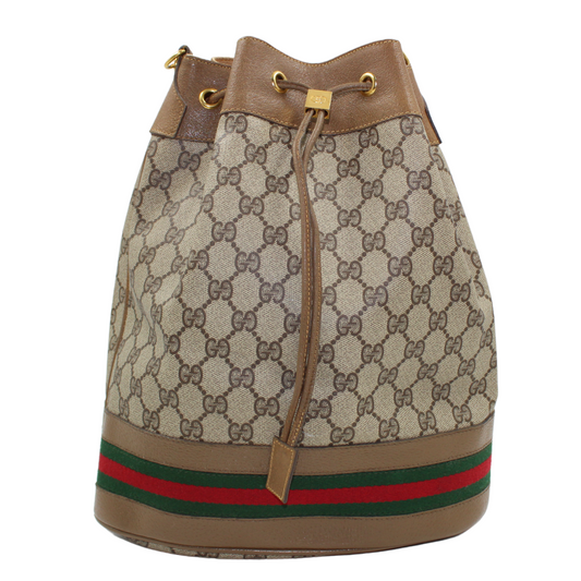 Gucci Leather Canvas Shoulder Bag Style 36