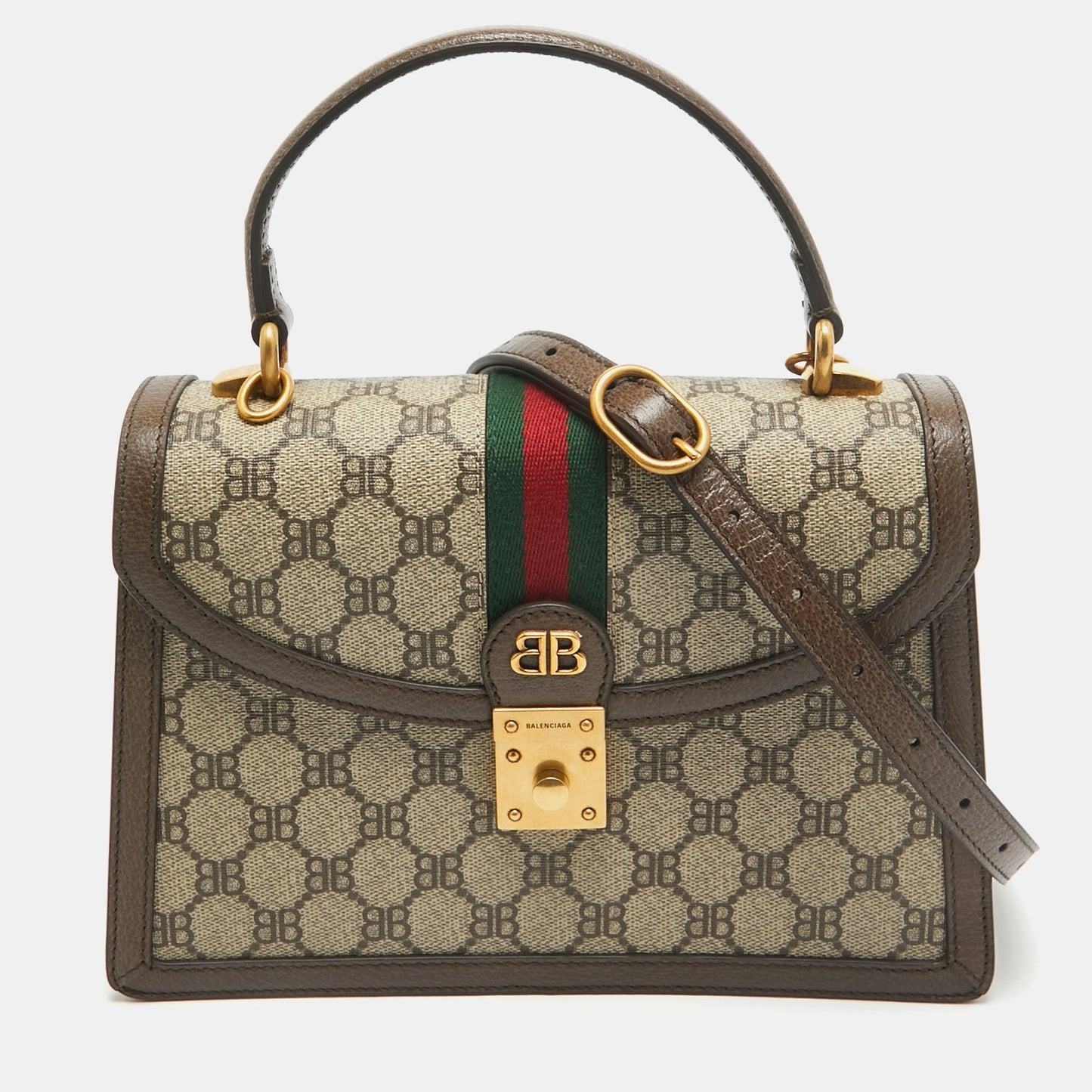 Luxury Balenciaga Trending 2025 X Gucci Brown/beige Coated Canvas And Leather The Hacker Project Bag