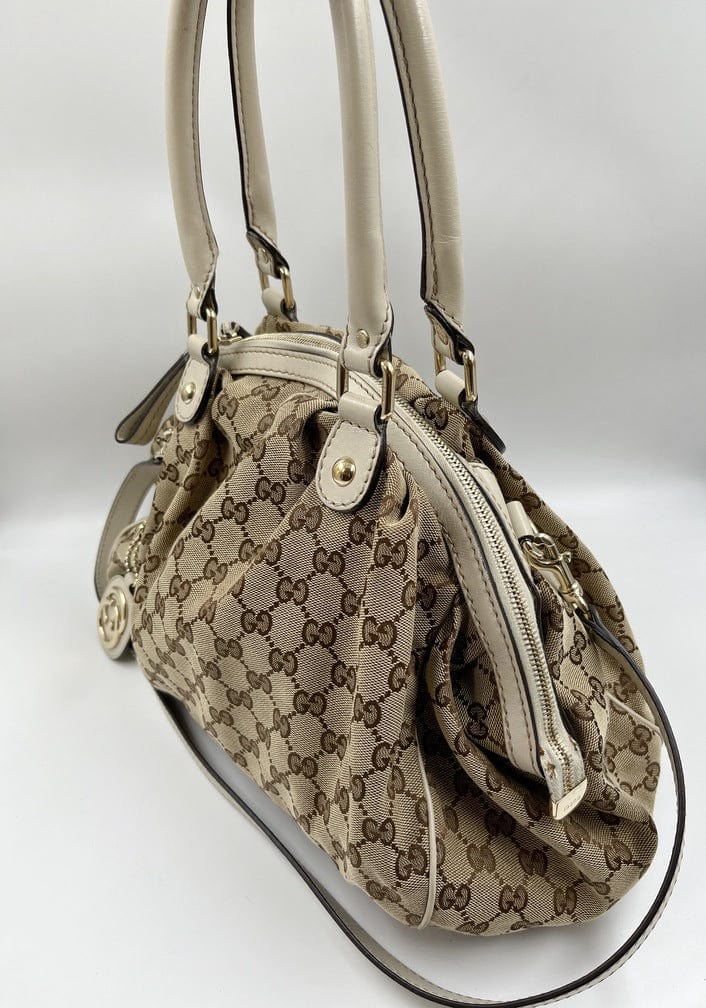 Gucci Leather Canvas Tote Style 25