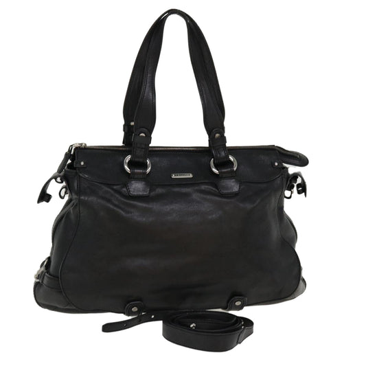Luxury CELINE Shoulder Bag Leather Black 38040