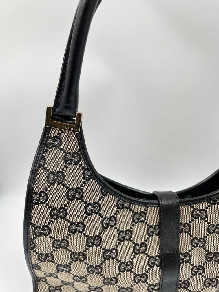 Gucci Jackie Leather Canvas Shoulder Bag Style 16