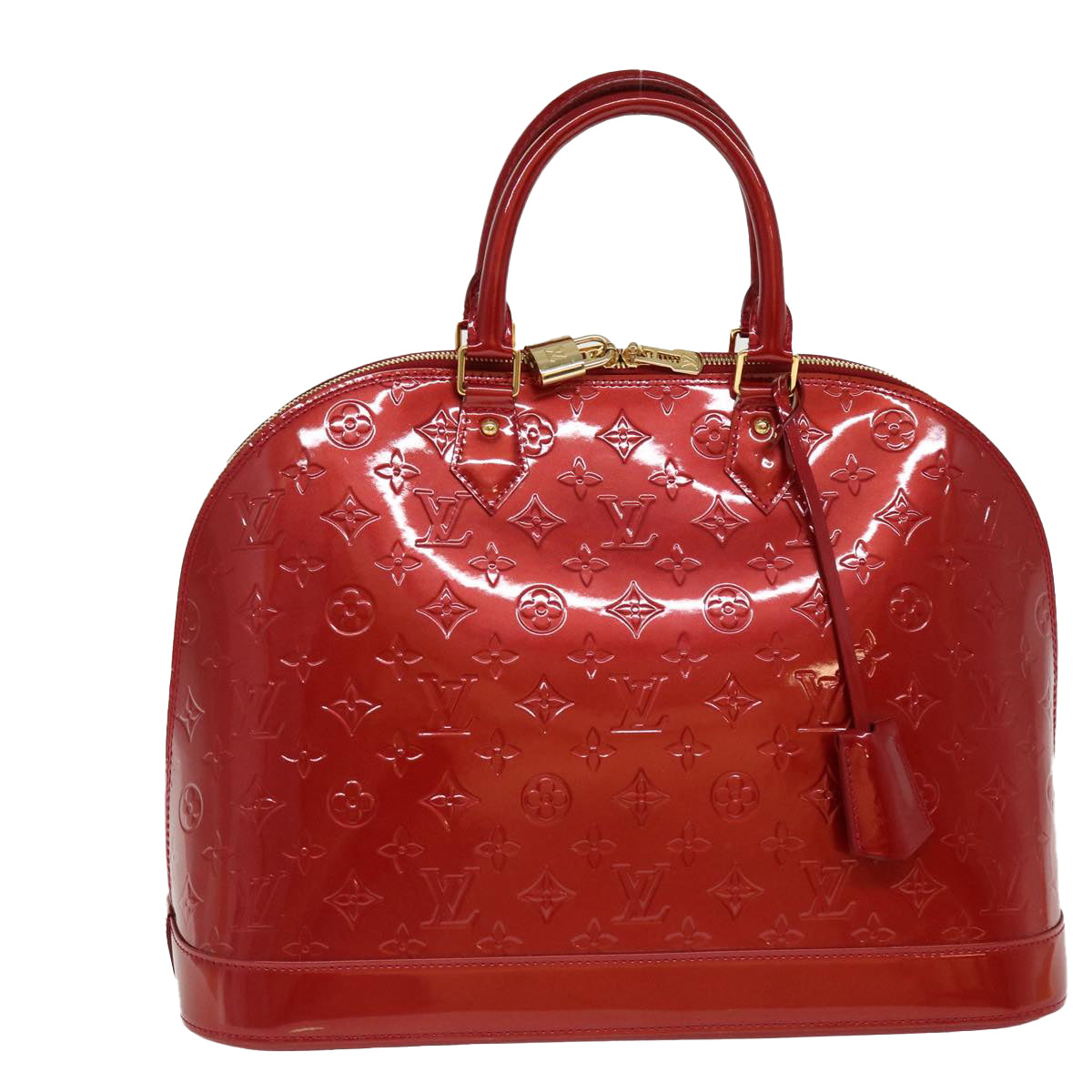 LOUIS VUITTON Monogram Vernis Alma GM Hand Bag Pomme D'amour M93596 38749