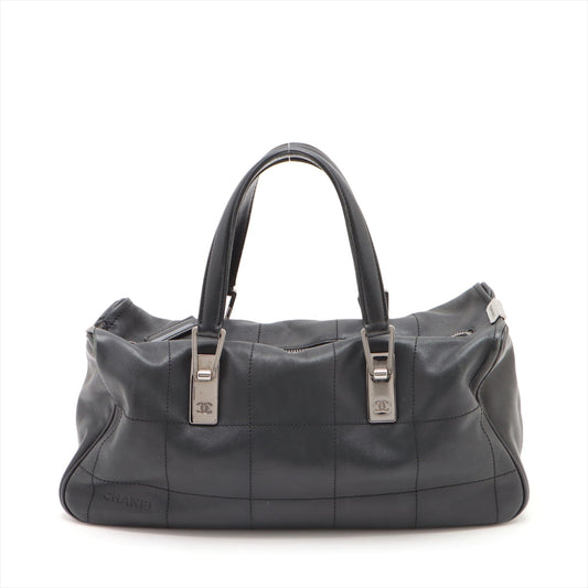 Chanel Chocolate Bar Handbag Black Silver G 7th