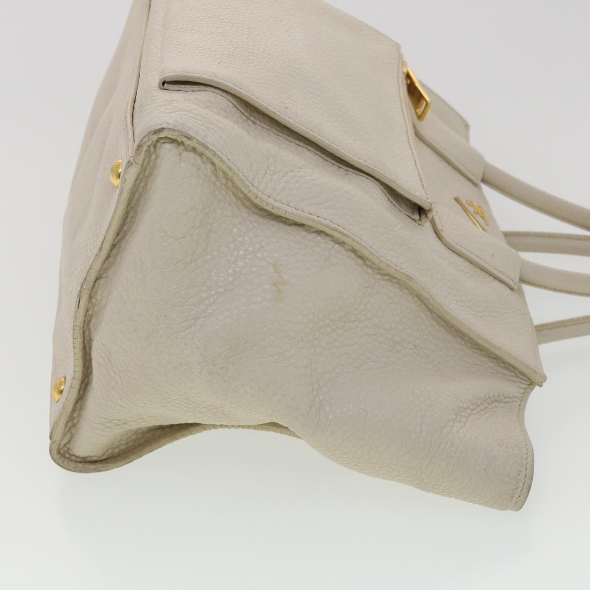 Prada Hand Bag Leather 2way Beige