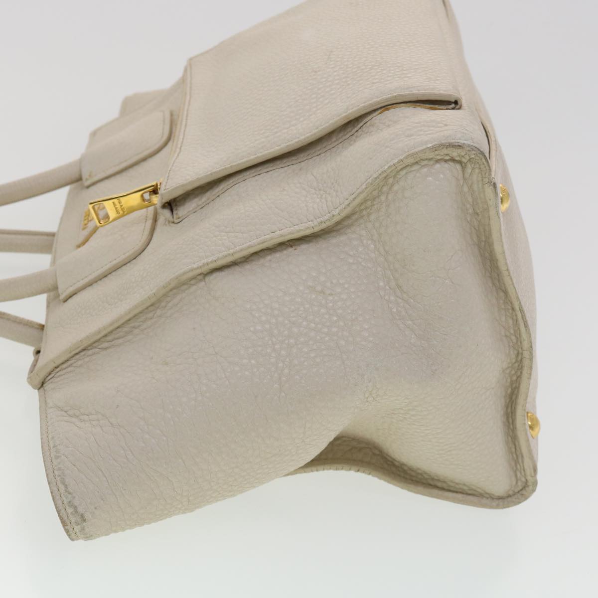 Prada Hand Bag Leather 2way Beige