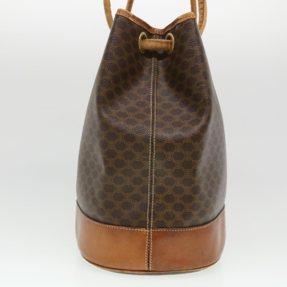 Luxury CELINE Macadam Canvas Shoulder Bag PVC Leather Brown 39461