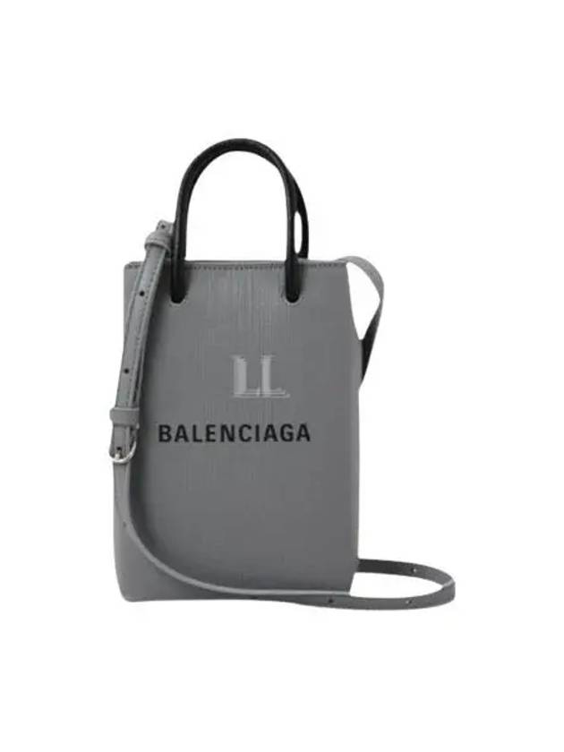 Luxury Balenciaga Trending 2026 Logo Print Phone Holder Small Cross Bag Grey