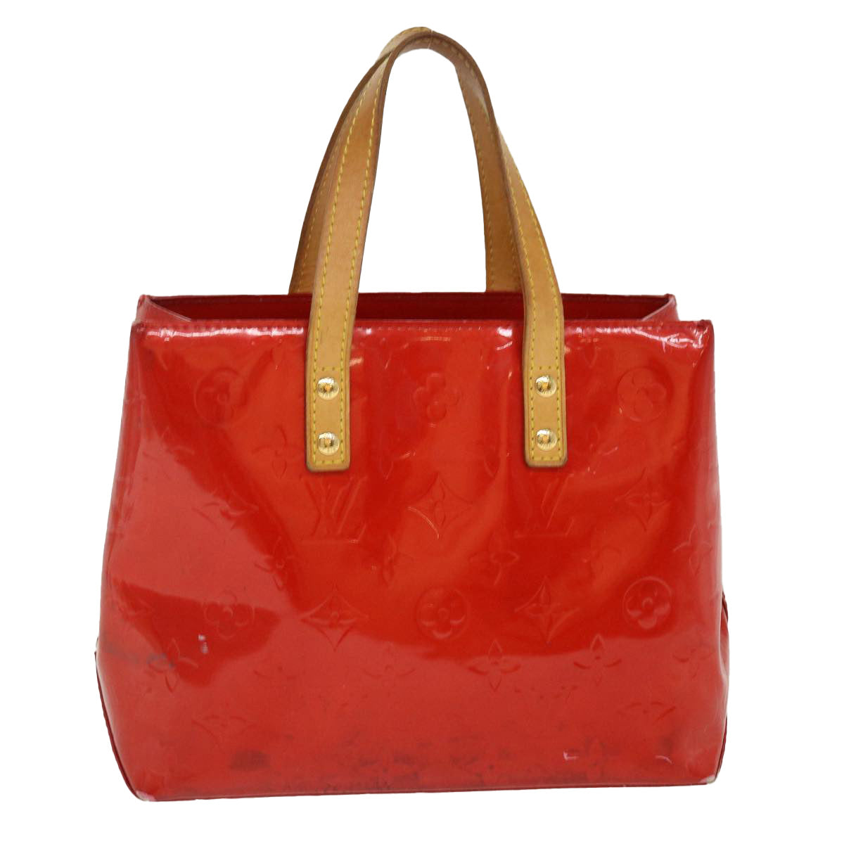 LOUIS VUITTON Monogram Vernis Reade PM Hand Bag Red M91336 LV Auth 39574