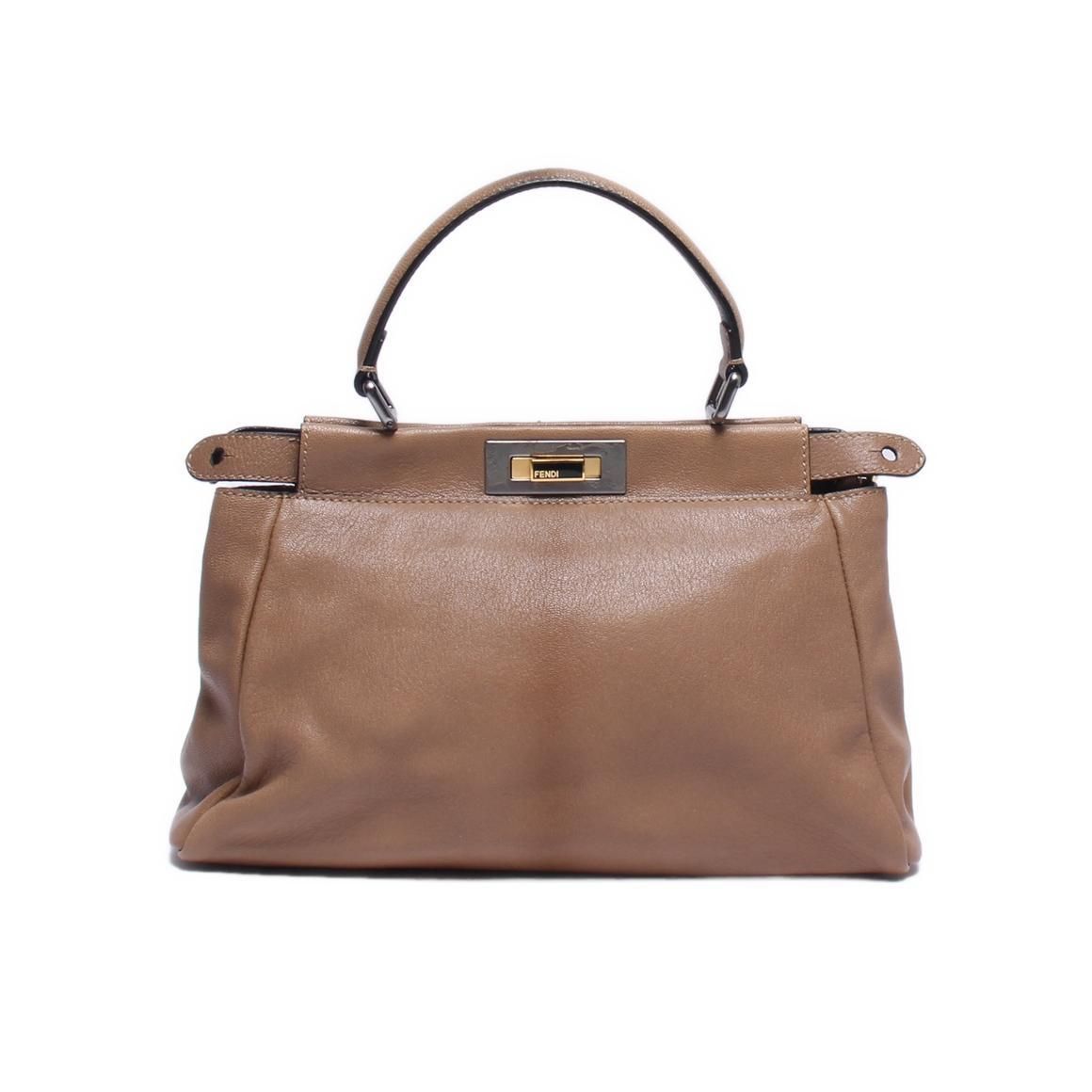 Fendi Peekaboo Brown Leather Tote Bag ITRCXWKO6KM2