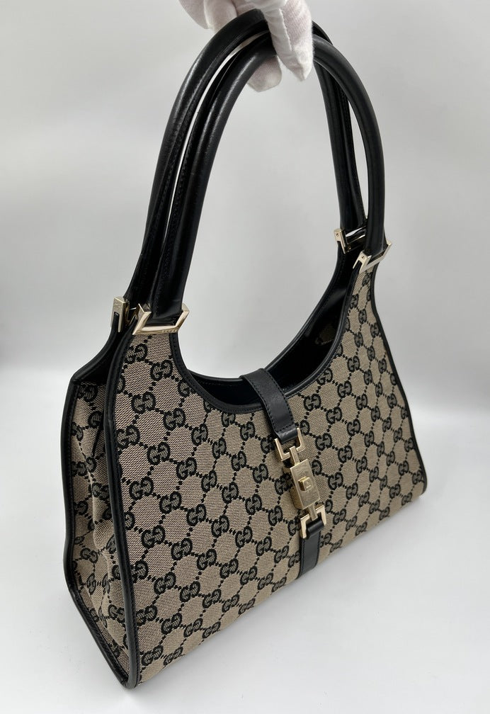 Gucci Jackie Leather Canvas Shoulder Bag Style 16