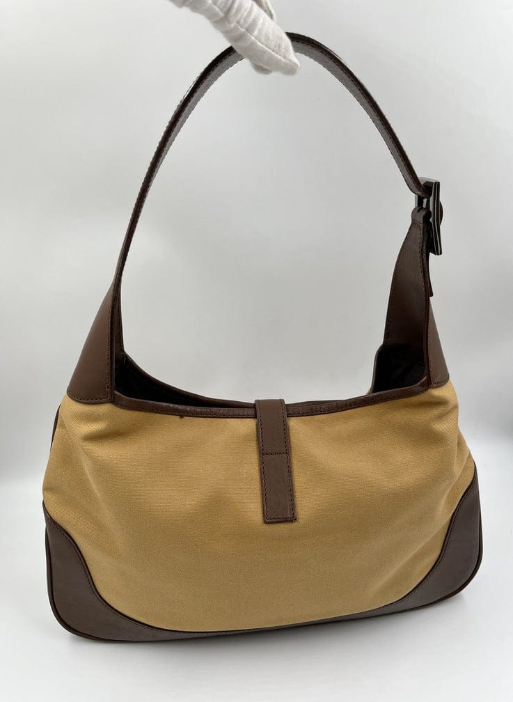 Gucci Jackie Leather Canvas Shoulder Bag Style 27