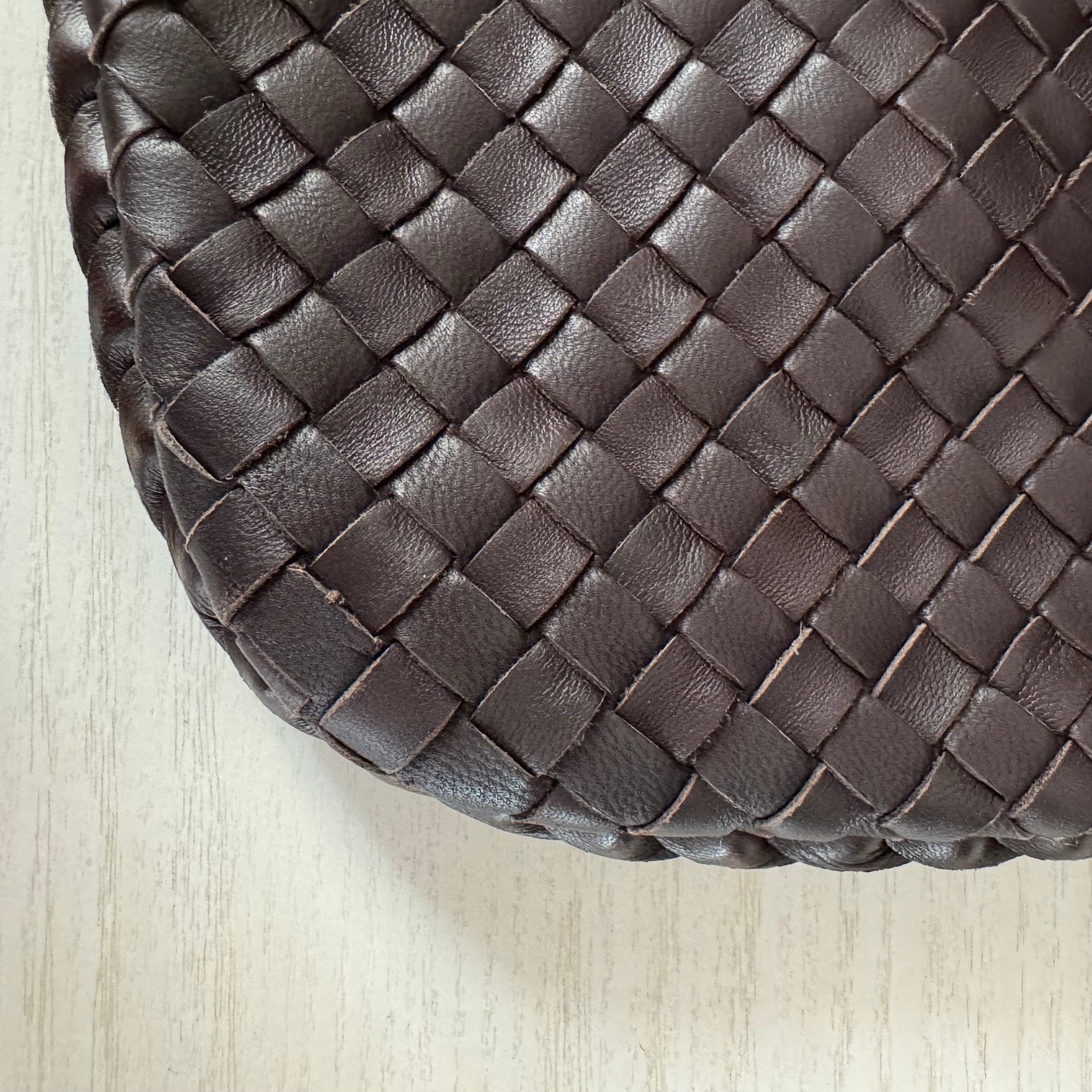 Bottega Veneta Intrecciato Hobo Bag Large Dark Chocolate Brown Lambskin leather 47cm