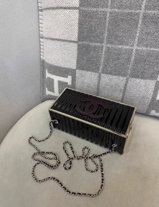 Chanel Paris Hamburg Black shipping container Minaudiere Shoulder Bag