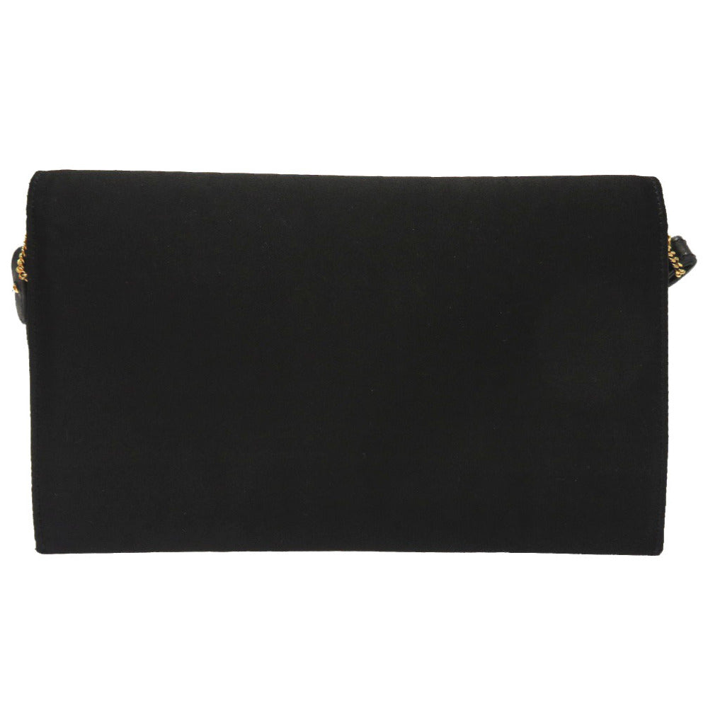 HERMES Shoulder Bag Satin black Cooktail Women
