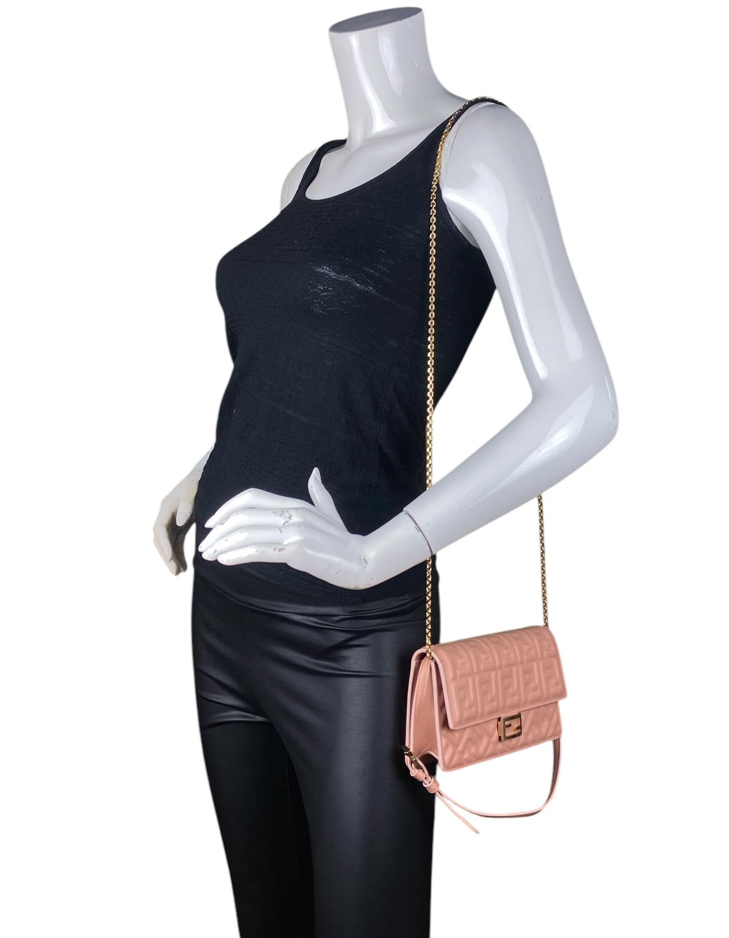 Fendi Nappa Matisse FF Embossed Wallet On Chain Crossbody