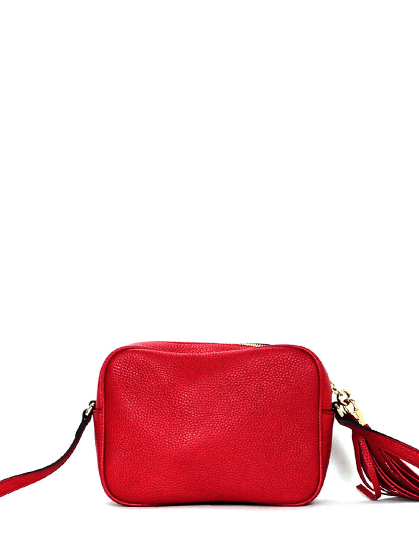 Gucci Red Pebbled Calfskin Leather Soho Disco Crossbody Bag